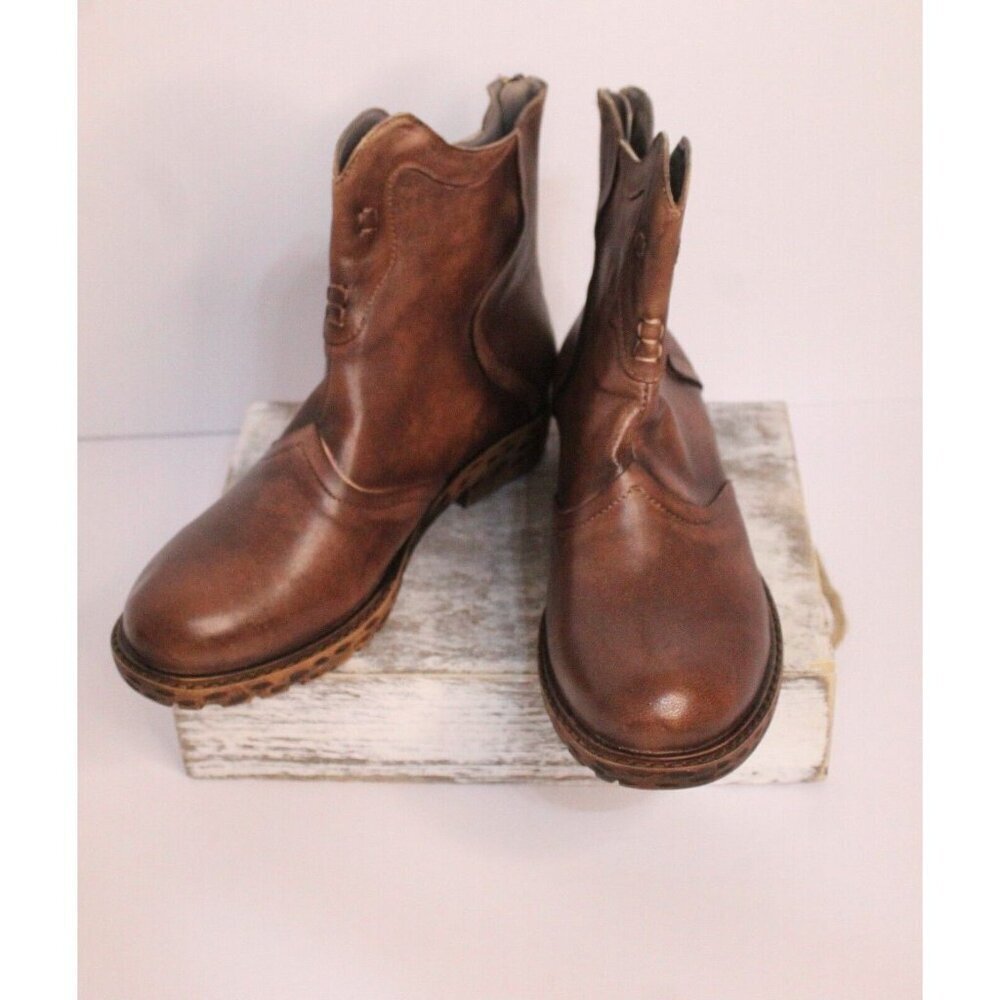Socofy Womens Size 41 US 9.5‎ Boho Retro Brown Ankle Boots AIR DTCO Artsy Y2K